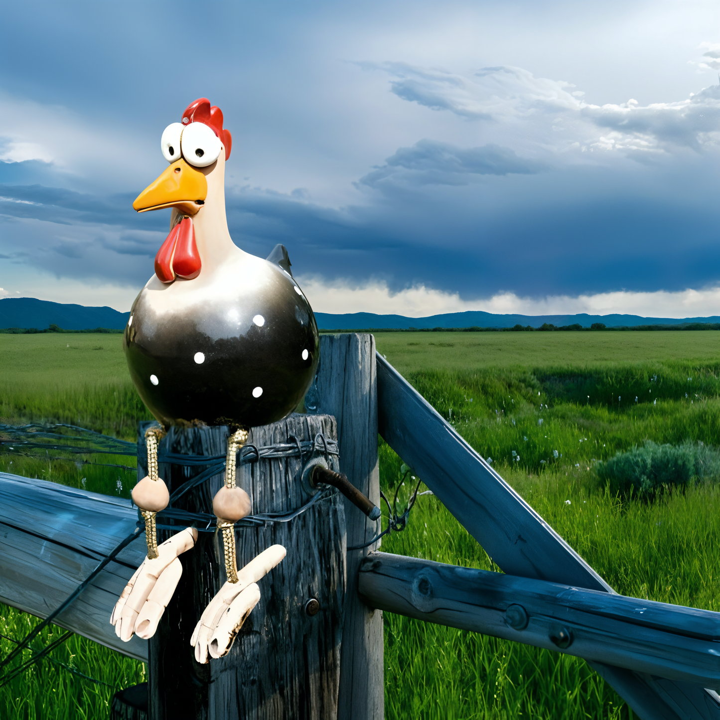 Norvo | Haan Hagefigur med Store Øyne Laget av Værbestandig Harpiks