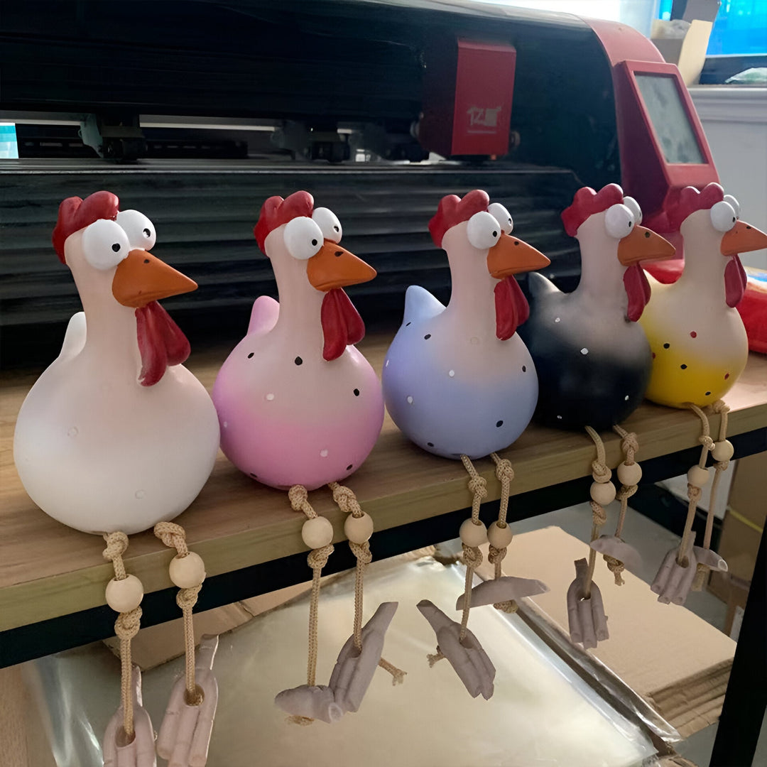 Skanto | Haan Hagefigur med Store Øyne Laget av Værbestandig Harpiks