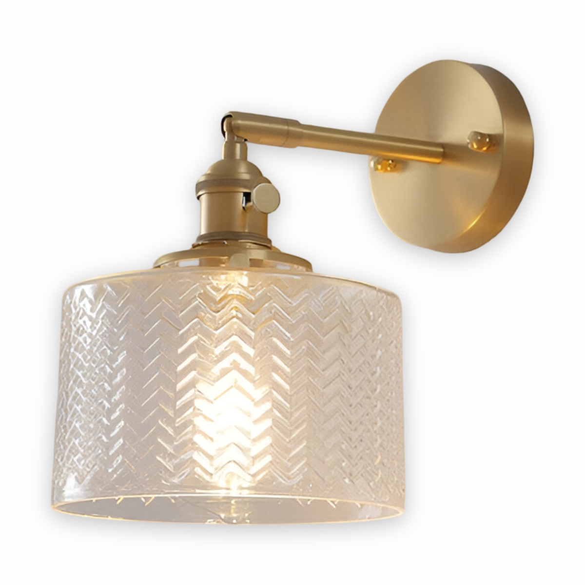 Norvo | Justerbar LED Vegglampe i Ribbete Glass i Skandinavisk Design