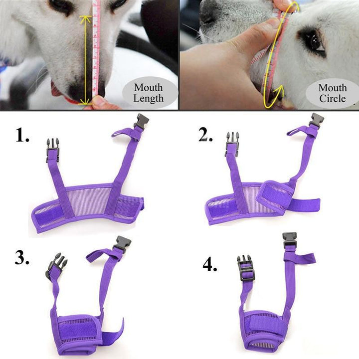 Skanto | Kjetting Hund Justerbar Maske Bjeffe Bite Mesh Munnkurv Stell Anti Stoppe Chewing