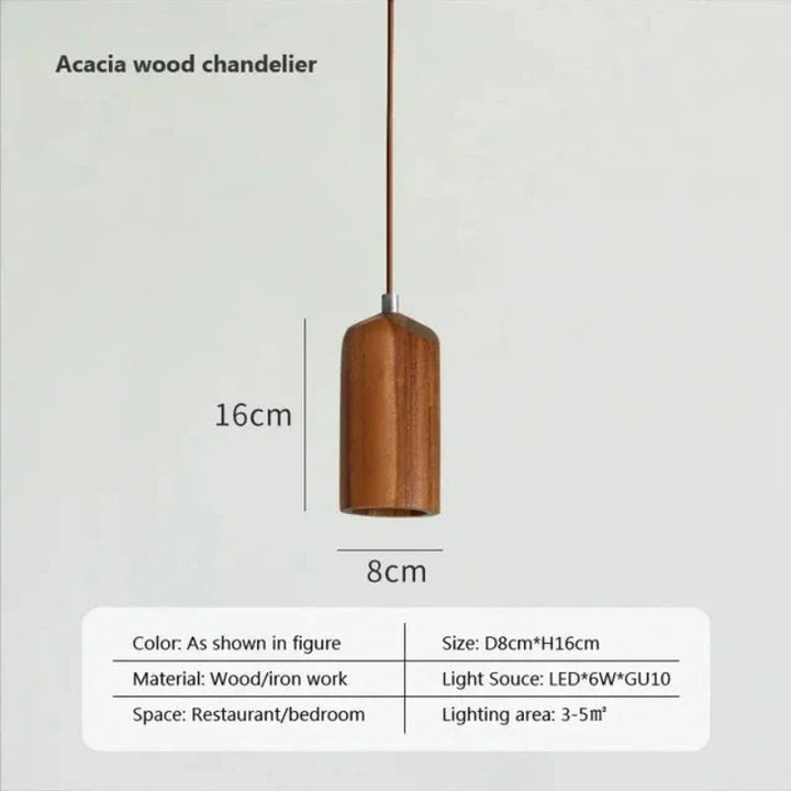 Skandinavisk pendellampe i tre – Minimalistisk design for stue og soverom | Naturlig treutseende