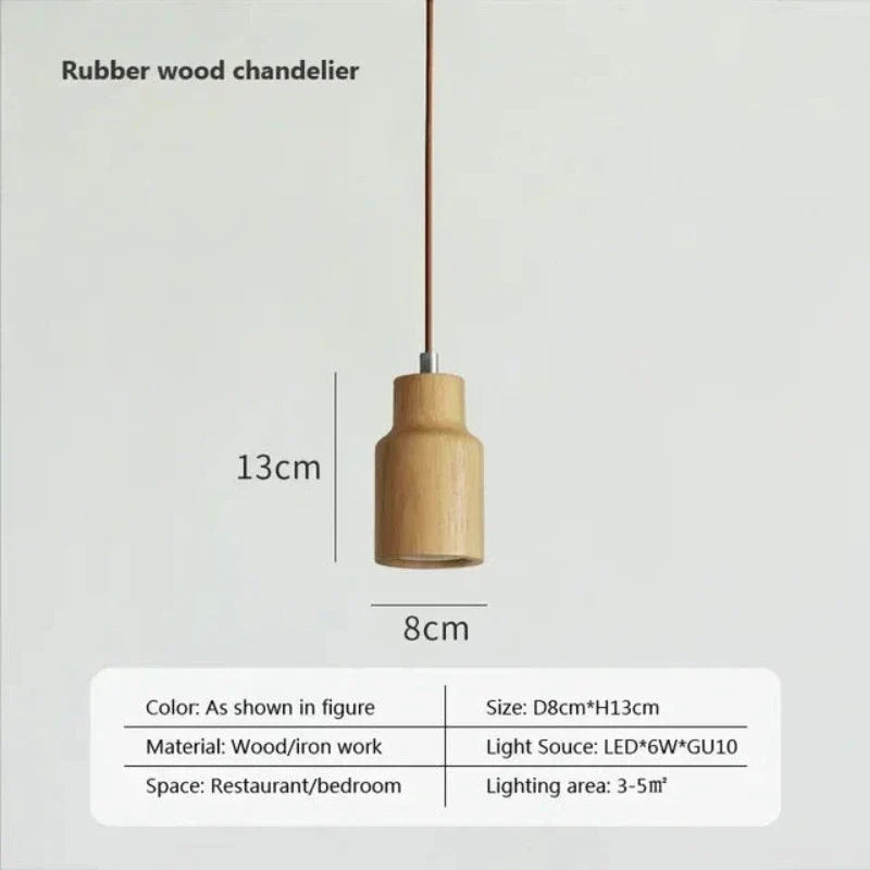 Skandinavisk pendellampe i tre – Minimalistisk design for stue og soverom | Naturlig treutseende