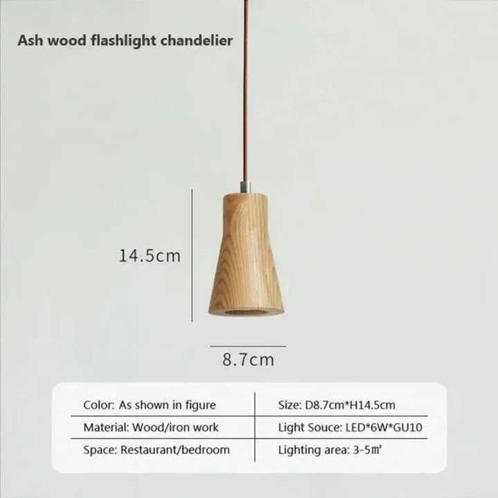 Skandinavisk pendellampe i tre – Minimalistisk design for stue og soverom | Naturlig treutseende