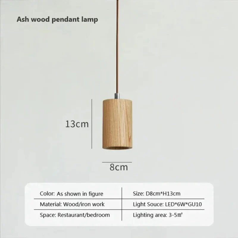 Skandinavisk pendellampe i tre – Minimalistisk design for stue og soverom | Naturlig treutseende