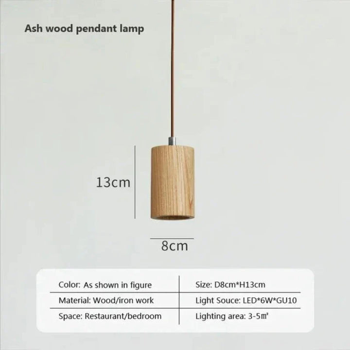 Skandinavisk pendellampe i tre – Minimalistisk design for stue og soverom | Naturlig treutseende
