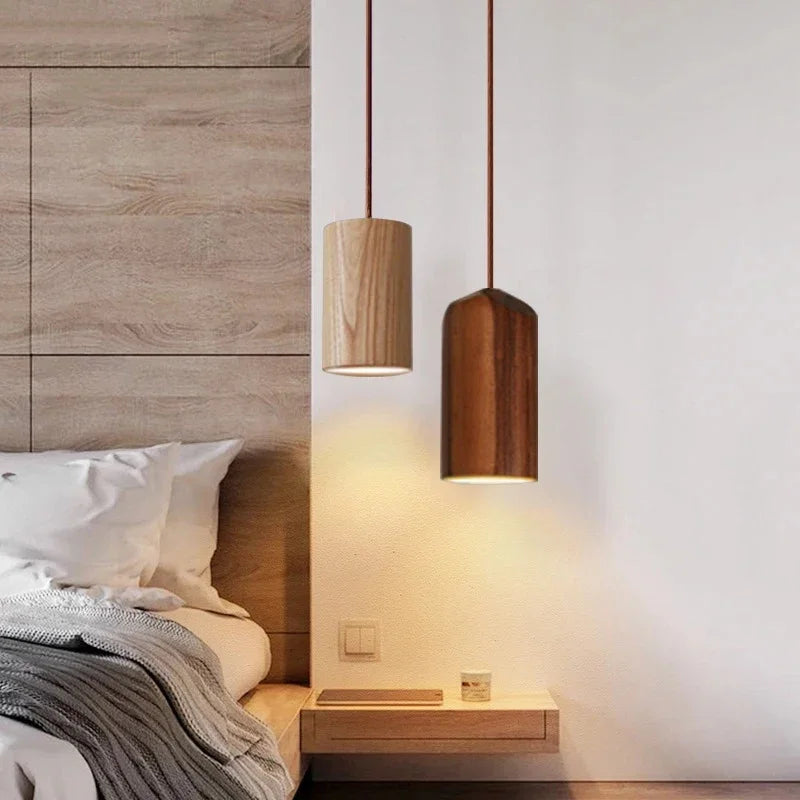 Skandinavisk pendellampe i tre – Minimalistisk design for stue og soverom | Naturlig treutseende