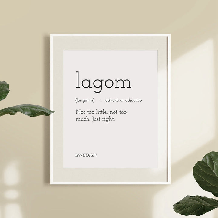 Hygge Lagom Definisjon Minimalistisk Nordisk Veggkunst Svart Hvit Fin Kunst Lerretsutskrifter Svensk Dansk Norsk Livsstil Sitater Plakater For moderne Hjem Kontor | Skanto