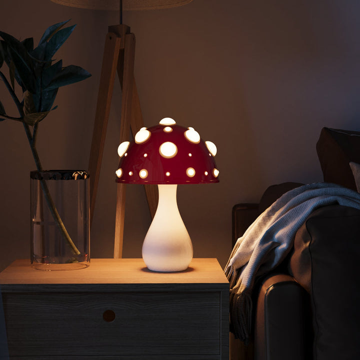Skanto | LumiFungi – Luksus LED Bordlampe med Stemningsfylt Sopdesign og Dimbar Lys