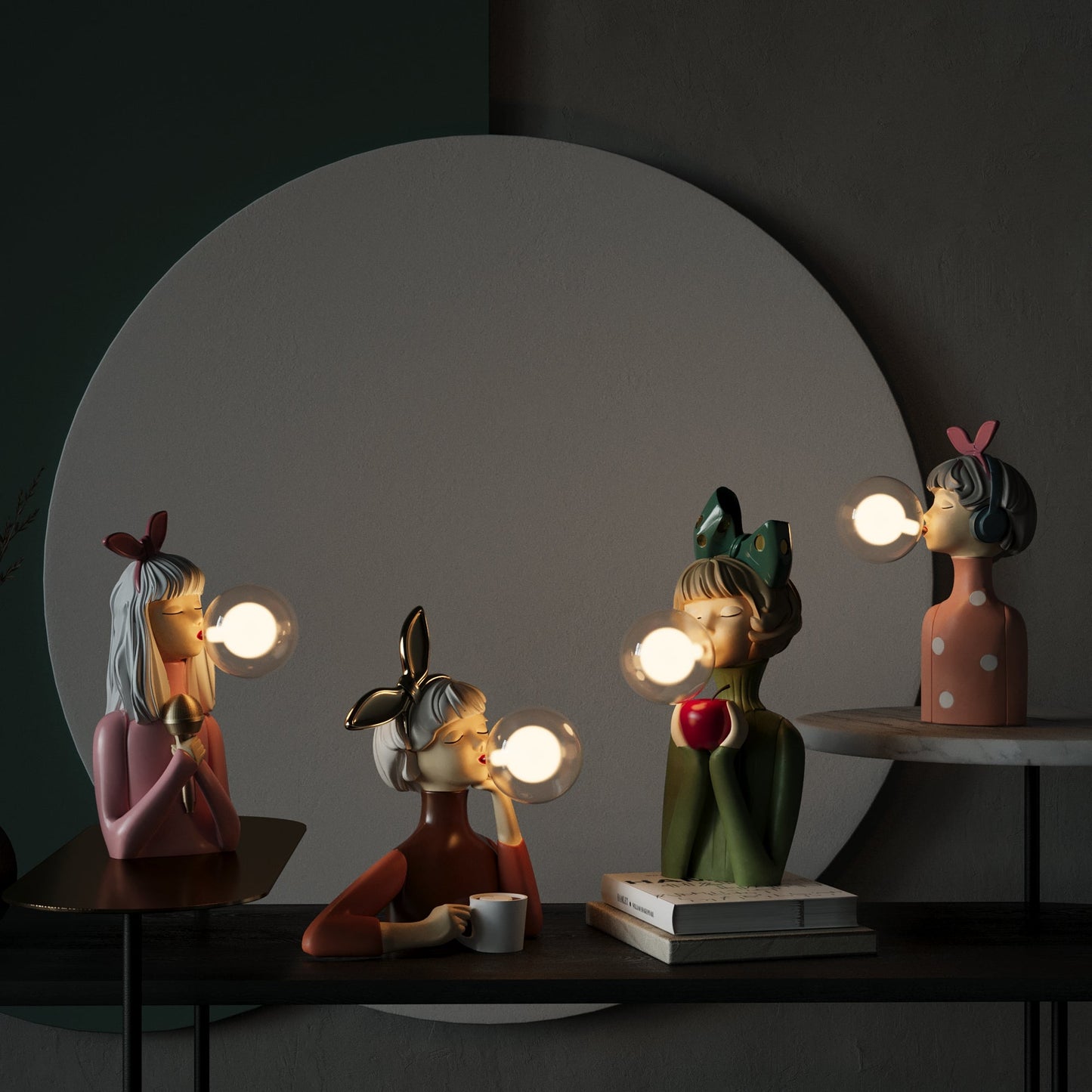 Norvo | Elegant retro bordlampe for stuen - Håndlaget dekorativ belysning