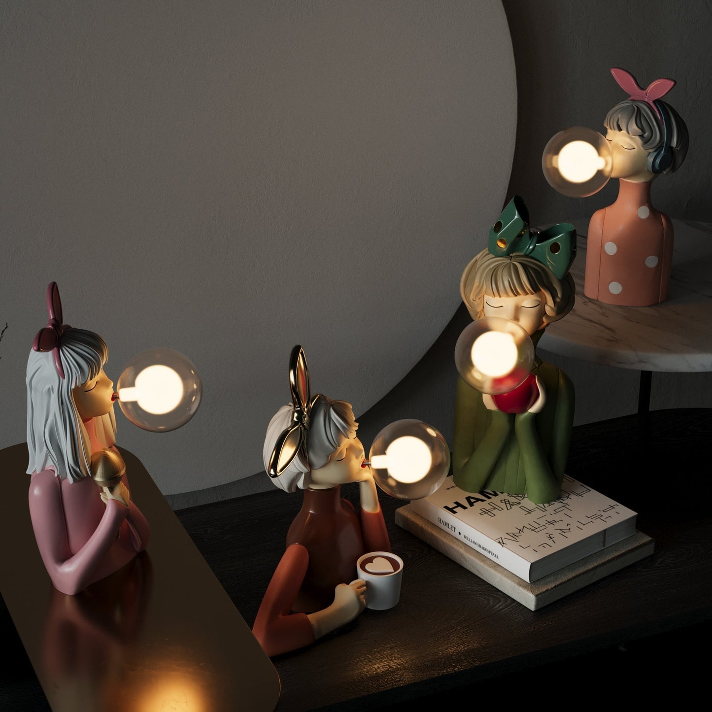Norvo | Elegant retro bordlampe for stuen - Håndlaget dekorativ belysning