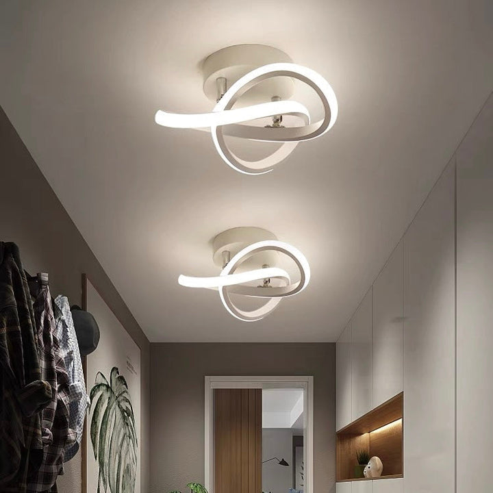 Deckenleuchte med LED-belysning, svart metallrahmen