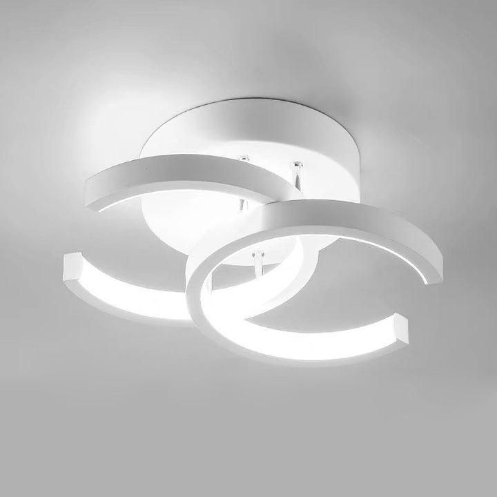 Deckenleuchte med LED-belysning, svart metallrahmen
