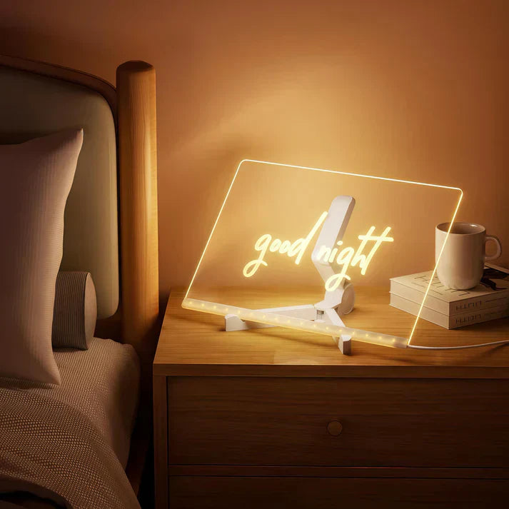 Skanto | IllumiWrite LED Skiltbrett – Gjenbrukbart Lysbrett for Kreative Sinn