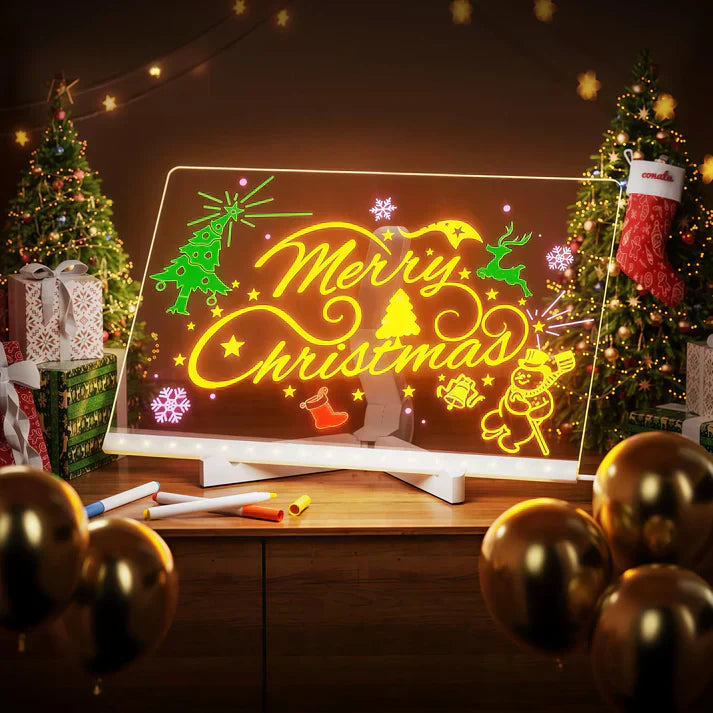 Skanto | IllumiWrite LED Skiltbrett – Gjenbrukbart Lysbrett for Kreative Sinn