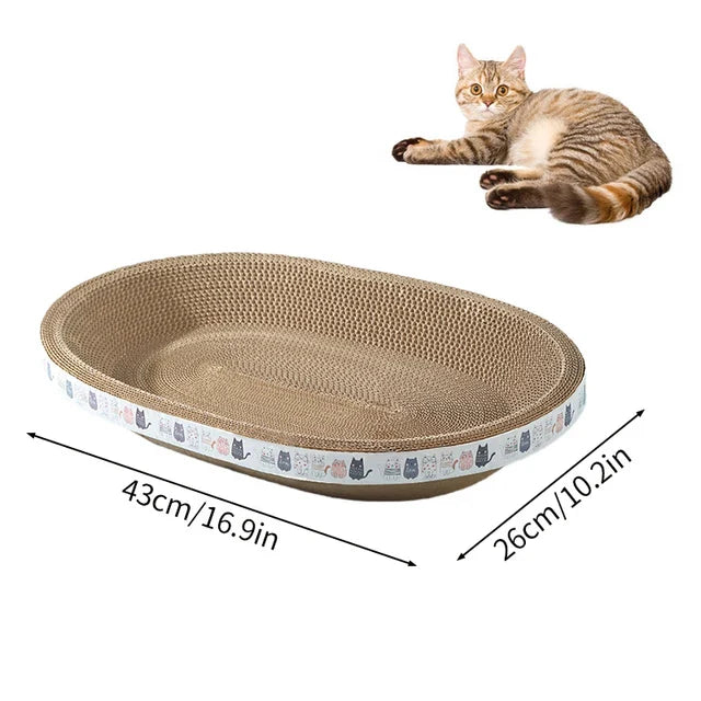 CozyCardboard - Slitesterk Rund Katteklorer og Seng Boller