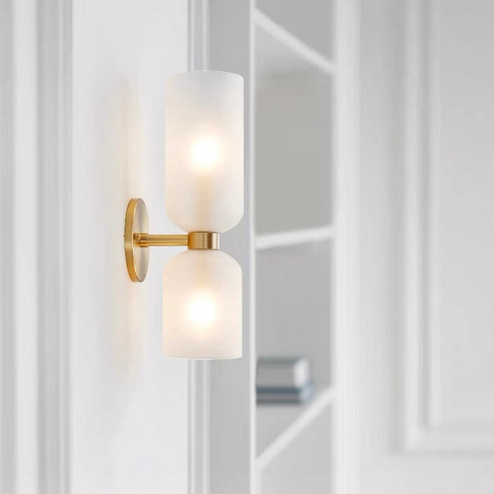 Glaswandleuchte med Doppellampen-Design
