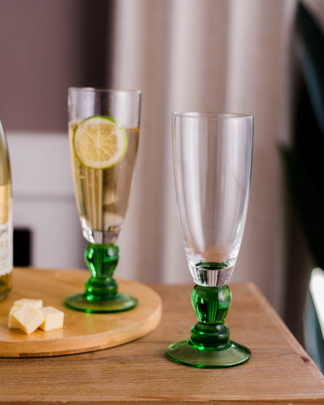 Skanto | Svart Grønn Champagnefløyte - Sett med 6