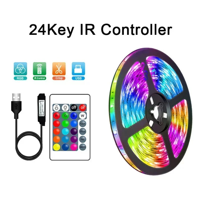 USB LED STRIPE MED FARGEMINE - RGB LYS TIL ROMDEKORASJON & TV BELYSNING | Skanto