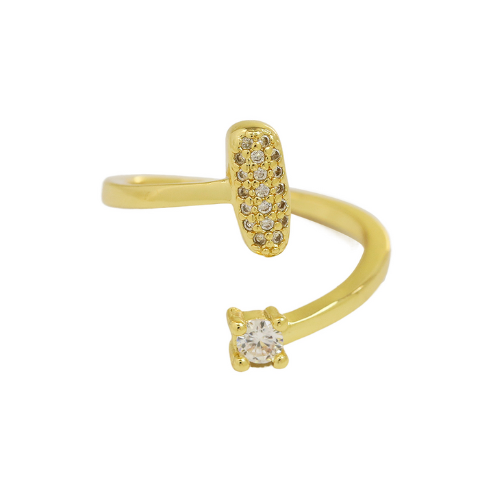 Skanto | Delikat Boble Diamant Innpakning Initial Ring