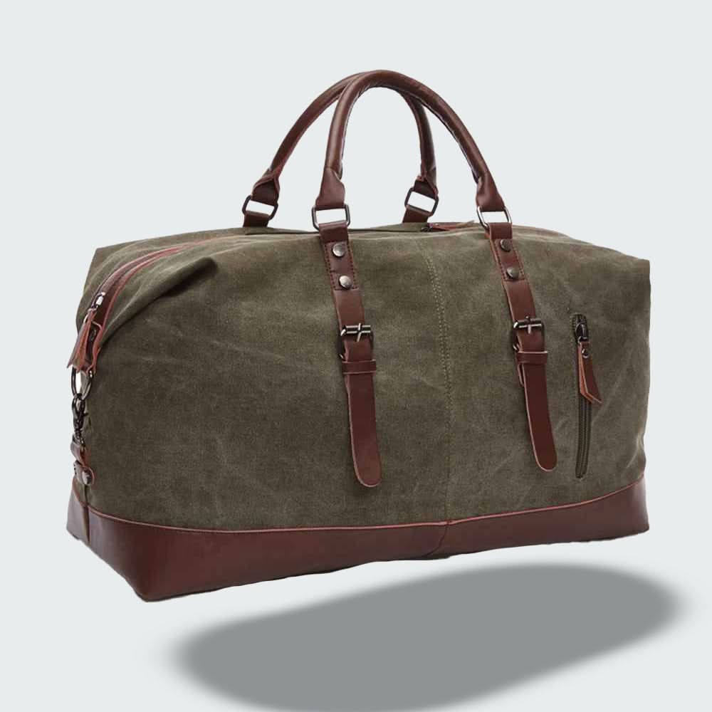 Skanto | Reise-Duffelbag i Vokset Canvas – Robust og Vanntett med Lærdetaljer