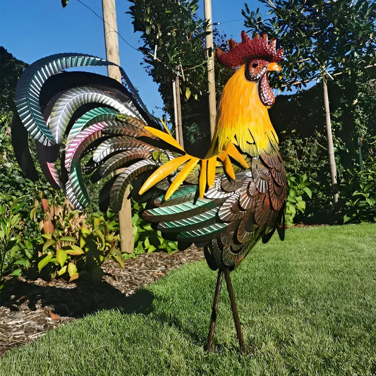 Hane statue - RoosterCraft - Holdbart metall - Dekorativ kunst