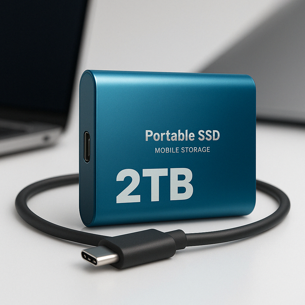 Skanto | Bærbar SSD 2TB Harddisk Ekstern Lagring Kompakt Rask Beste Kvalitet
