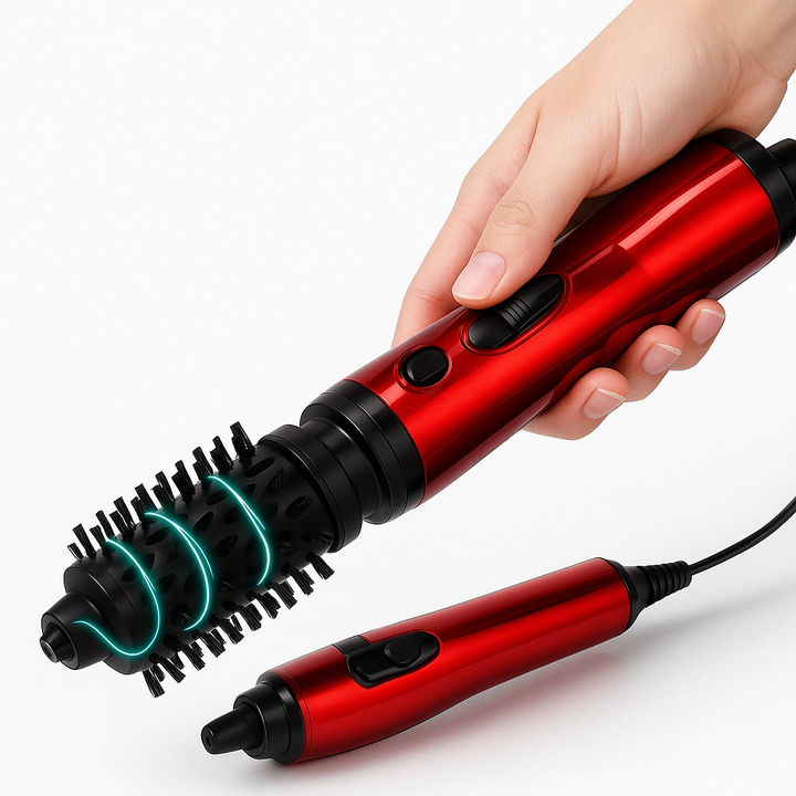Rotierende Ionen-Heißluftbürste als Haarstyling-Werkzeug