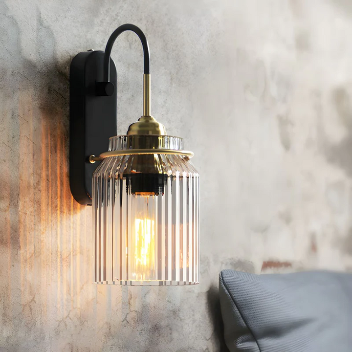 Industriell Glass Trakt Wall Lampe | Skanto