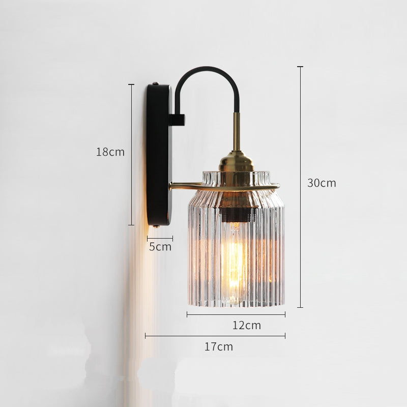 Industriell Glass Trakt Wall Lampe | Skanto