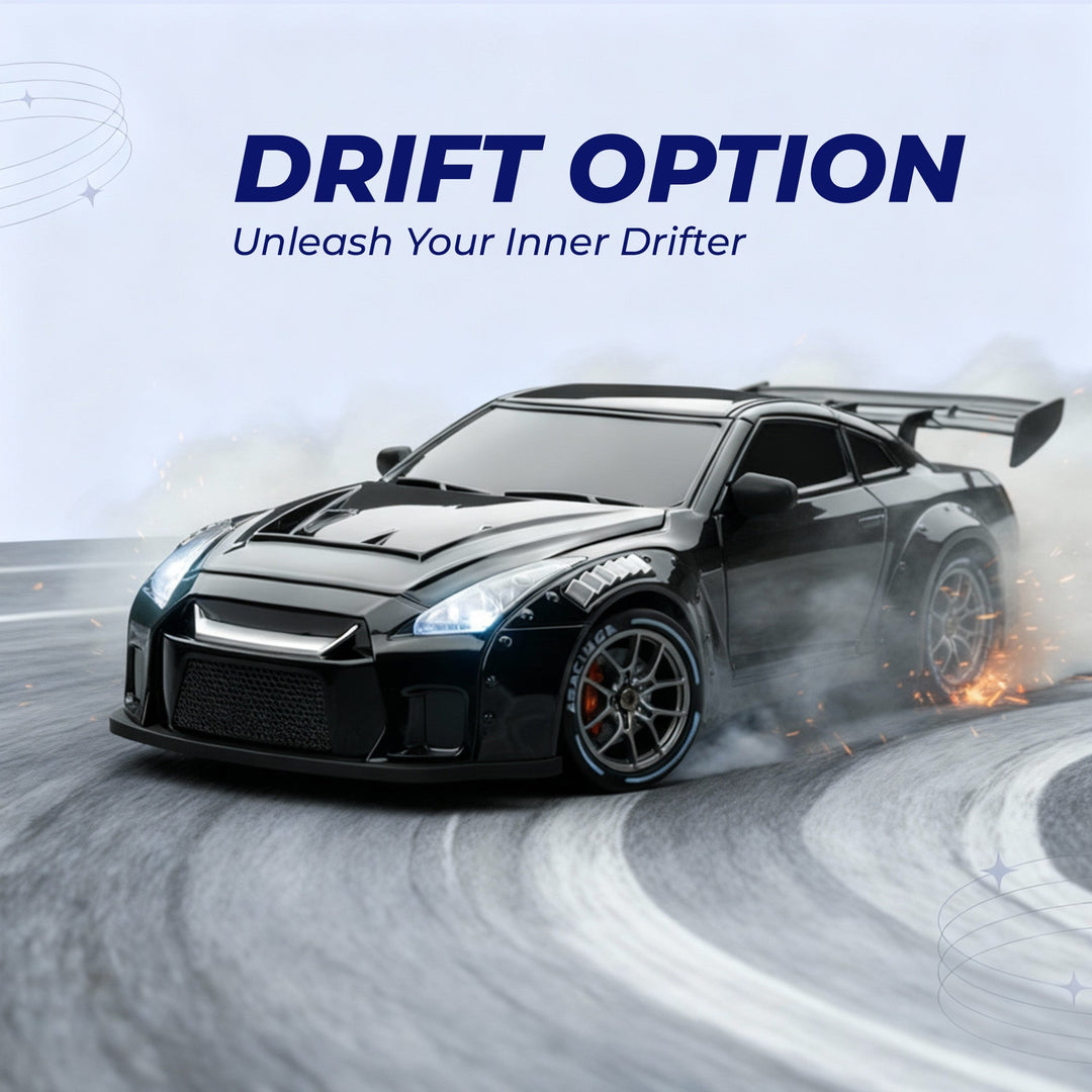 RC Drift Bil – LED Lys, Høyhastighets 4WD & Drift Dekk Skanto