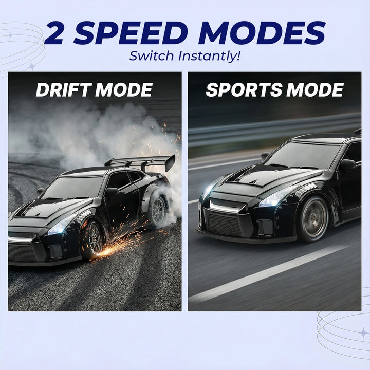 RC Drift Bil – LED Lys, Høyhastighets 4WD & Drift Dekk Skanto