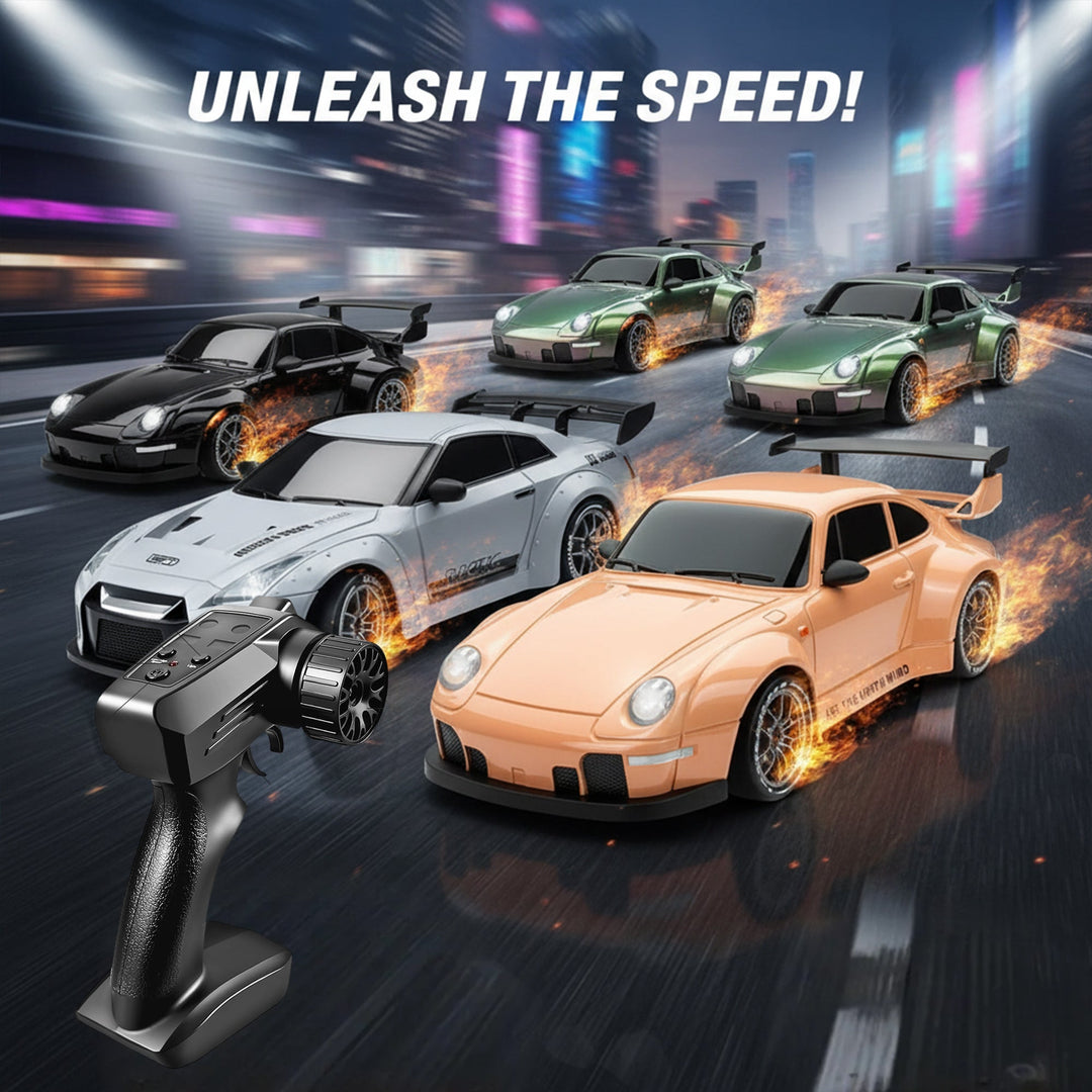 RC Drift Bil – LED Lys, Høyhastighets 4WD & Drift Dekk Skanto