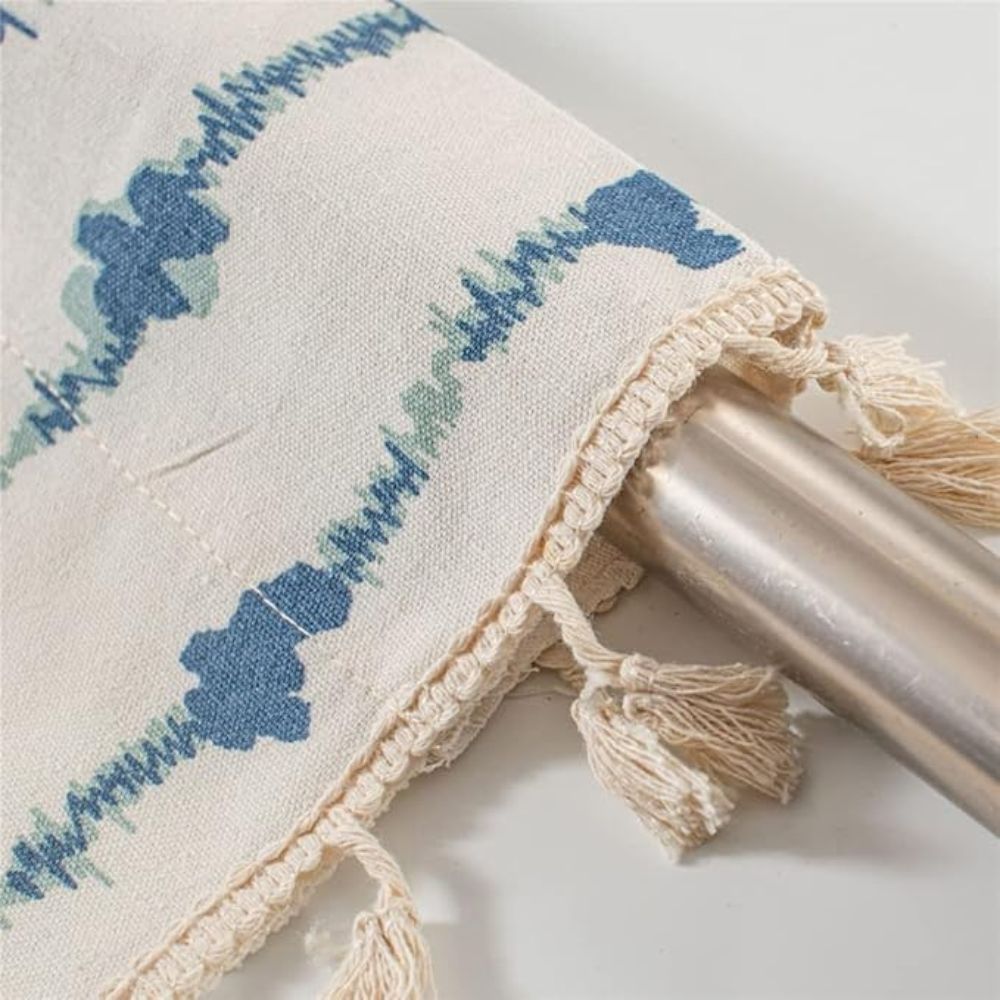 Skanto | Inkblot Blue Quastgardin