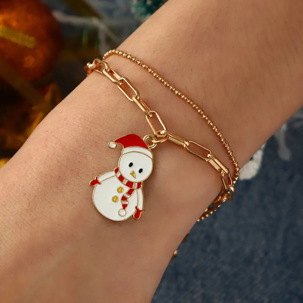 Skanto | Justerbar, gullbelagt, festlig charm armbånd for julestemning