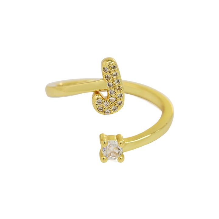 Skanto | Delikat Boble Diamant Innpakning Initial Ring