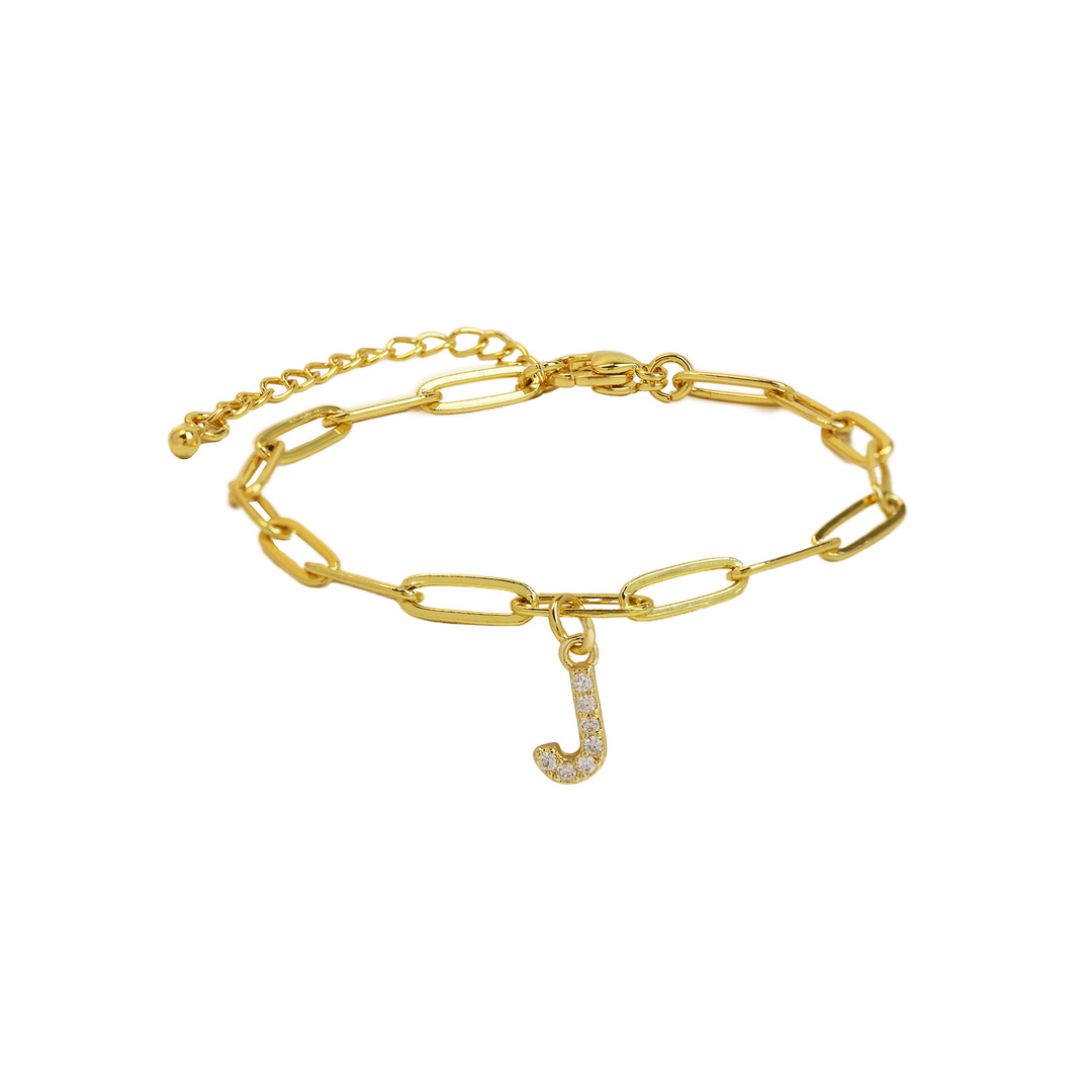 Skanto | Delikat papirklips bokstavinitial armbånd