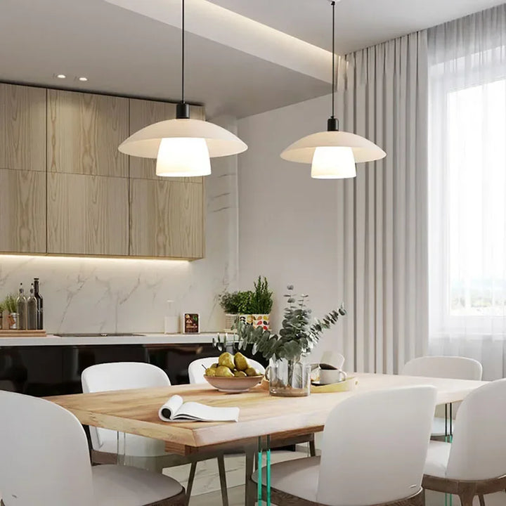 Moderne Japansk Pendellampe laget av Glass – Minimalistisk Hengelys for Spisestue og Kjøkken | Skanto