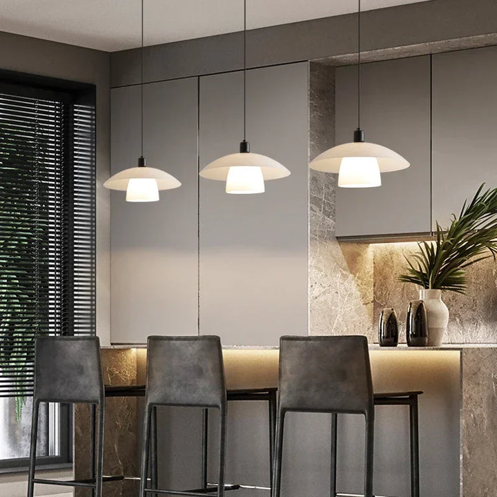 Moderne Japansk Pendellampe laget av Glass – Minimalistisk Hengelys for Spisestue og Kjøkken | Skanto