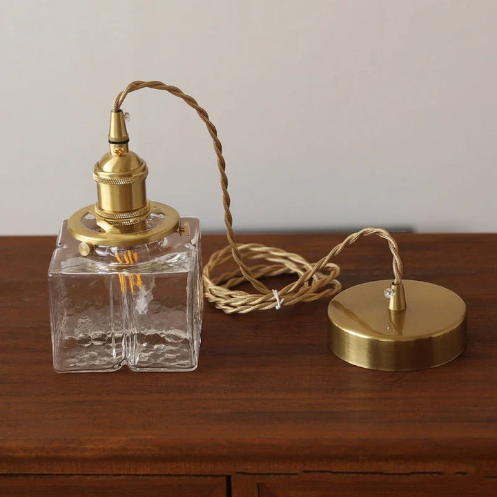Vintage Glass Pendant Light - Rustic Hanging Lamp for Living Room & Dining Room | Skanto