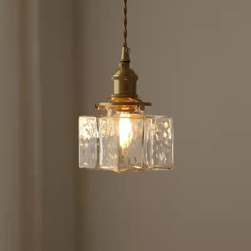 Vintage Glass Pendant Light - Rustic Hanging Lamp for Living Room & Dining Room | Skanto
