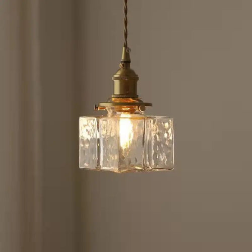 Vintage Glass Pendant Light - Rustic Hanging Lamp for Living Room & Dining Room | Skanto