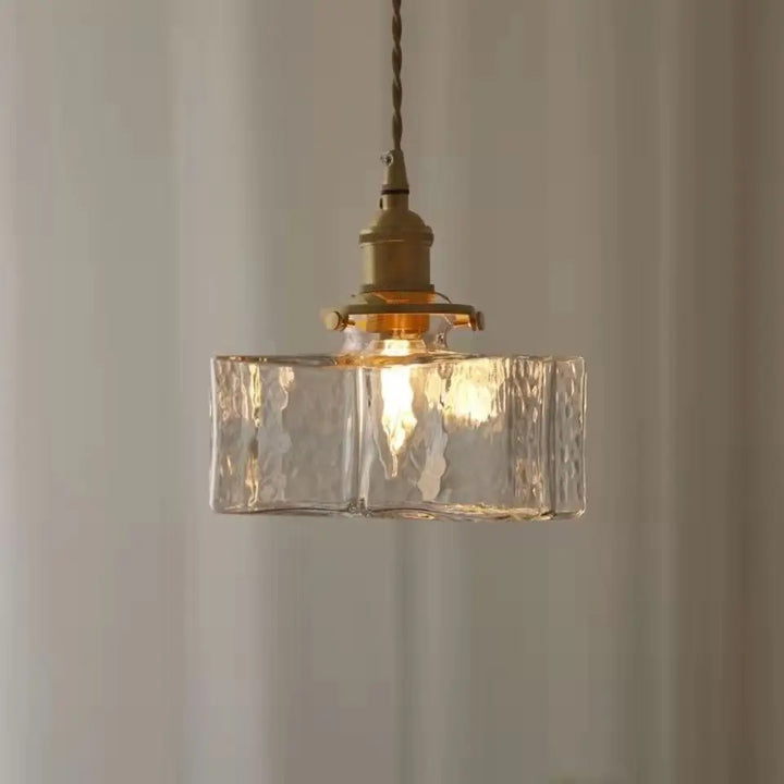Vintage Glass Pendant Light - Rustic Hanging Lamp for Living Room & Dining Room | Skanto