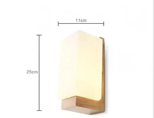 Japansk vegglampe laget av tre for soverom – Minimalistisk lampe med naturlig belysning | Skanto