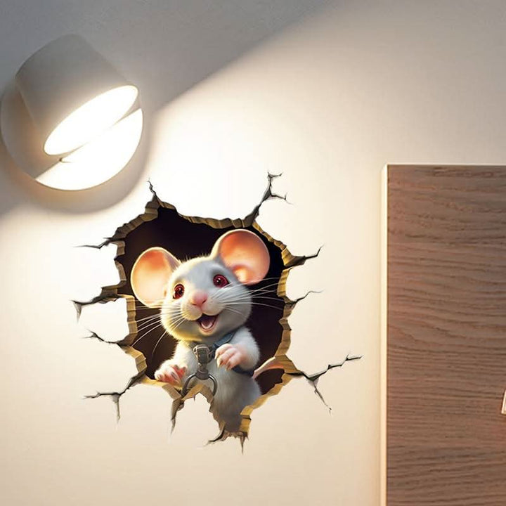 DecoraMice 3D-Cartoon-Wandtattoos | Niedliche Maus-Wandtattoos für Kinderzimmer und Wohnräume