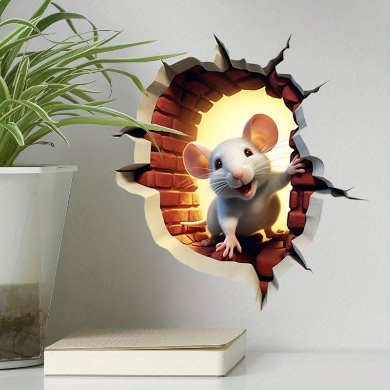 DecoraMice 3D-Cartoon-Wandtattoos | Niedliche Maus-Wandtattoos für Kinderzimmer und Wohnräume