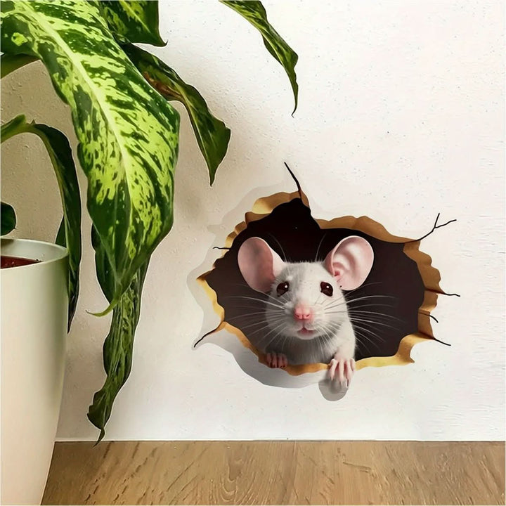 DecoraMice 3D-Cartoon-Wandtattoos | Niedliche Maus-Wandtattoos für Kinderzimmer und Wohnräume