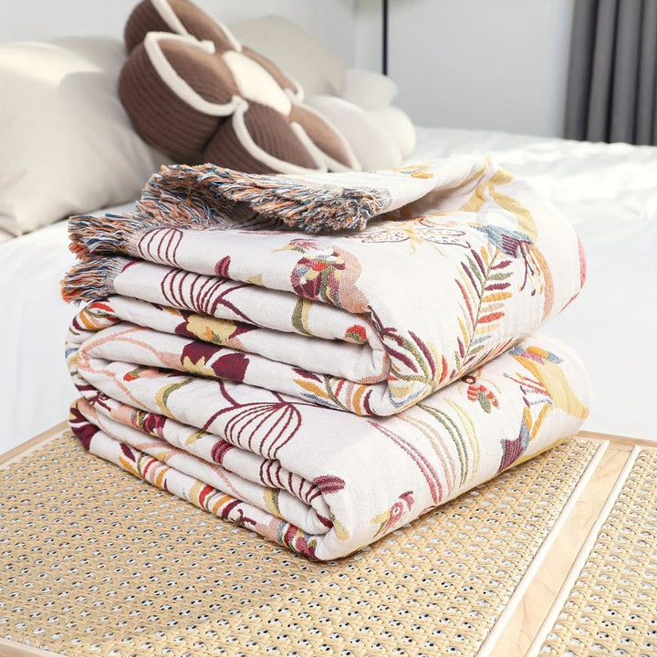 Skanto | Jungle Bloom Reversibel Bomullspledd