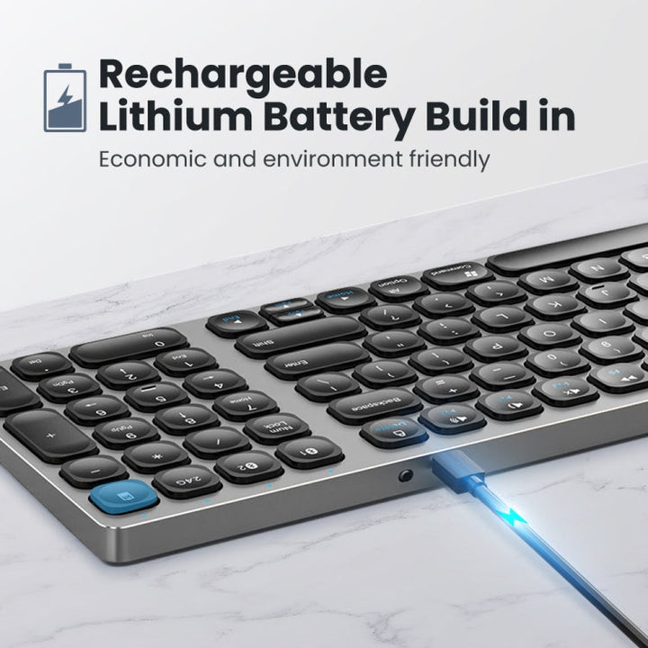 Skanto | K4500 Trådløst Bluetooth Tastatur + Tre-modus Stille Lademus Sett