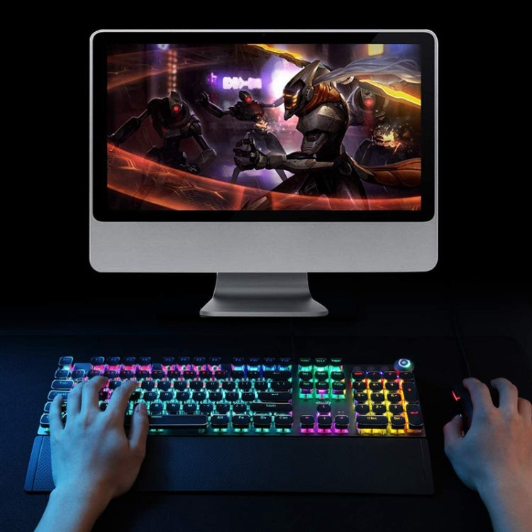 Skanto | AULA F2088 108 Taster Blandet Lysbelegg Punk Mekanisk Brun Bryter Kablet USB Gaming Tastatur med Metalltast (Sølv)