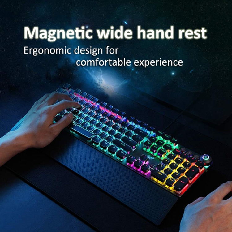 Skanto | AULA F2088 108 Taster Blandet Lysbelegg Punk Mekanisk Brun Bryter Kablet USB Gaming Tastatur med Metalltast (Sølv)